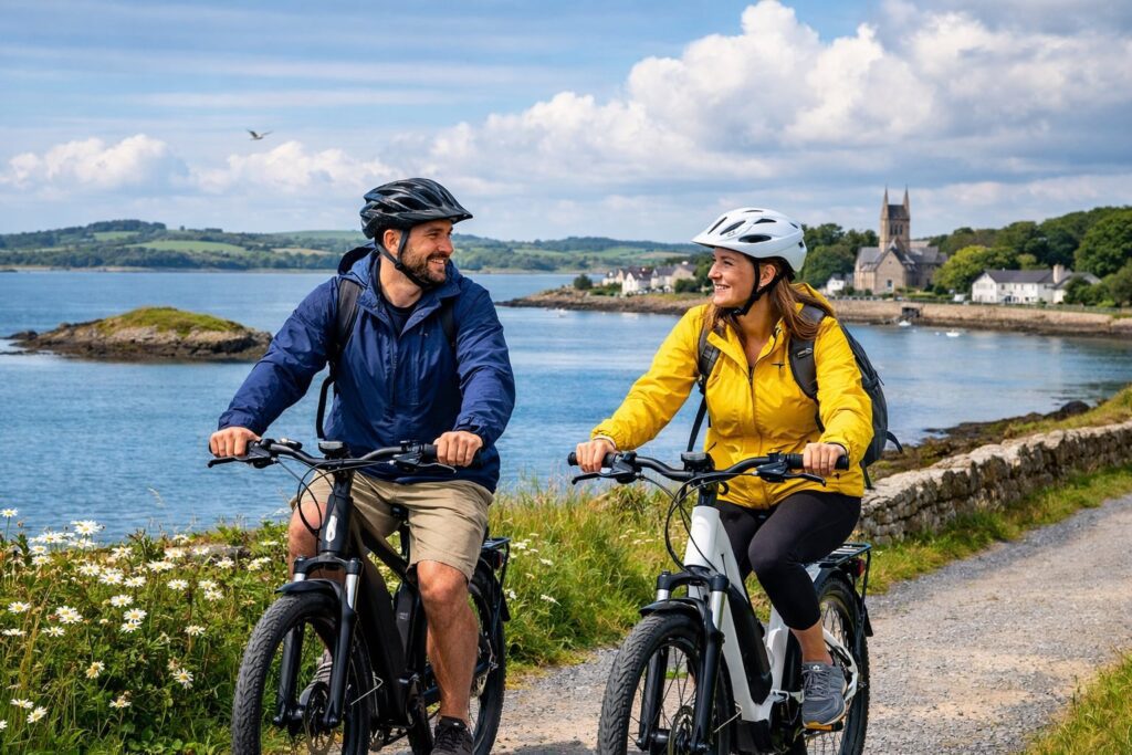 Couple Ebike Tour Coastal Village