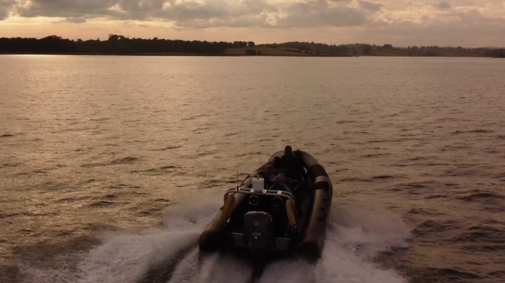 Rib Boat Sunset Golden Water
